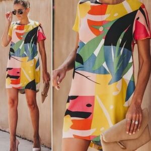 VICI Colorful Abstract Print Dress